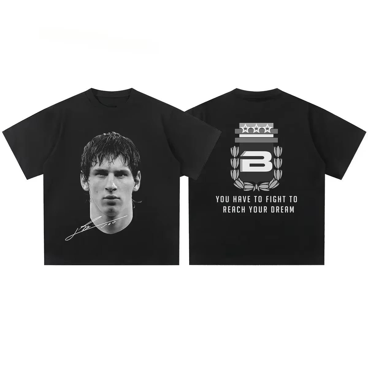 Cristiano Ronaldo Neymar Lionel Messi Football Superstar Portrait Printed Tee Men's Women's Cotton Casual 2026 Summer T Shirt