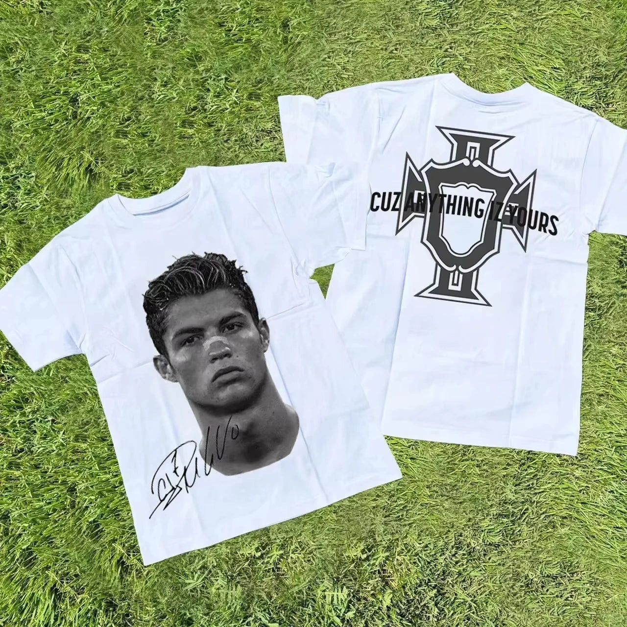 Cristiano Ronaldo Neymar Lionel Messi Football Superstar Portrait Printed Tee Men's Women's Cotton Casual 2026 Summer T Shirt